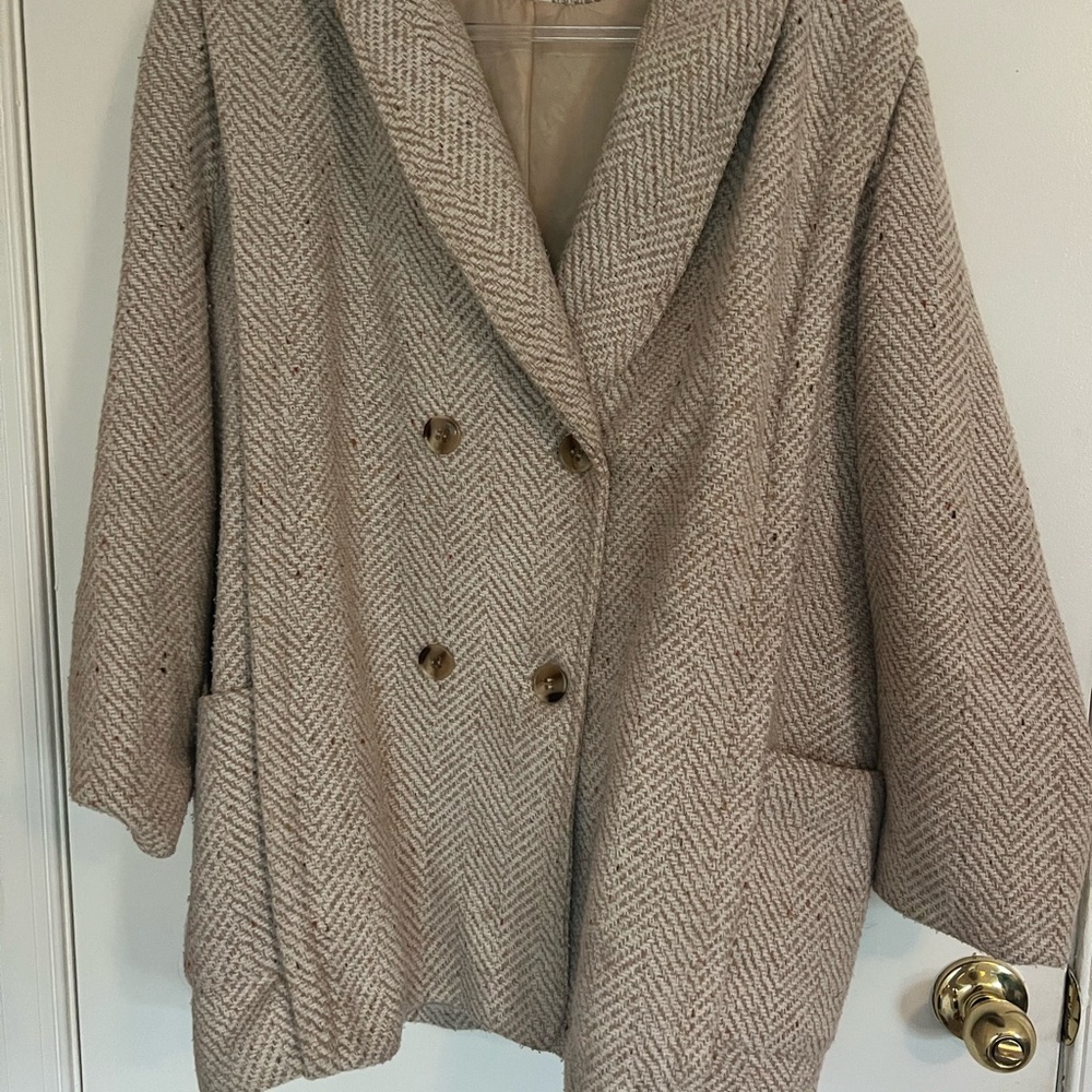 Women's Herringbone Double-Breasted Coat
